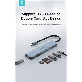 Adattatori & Varie Leopard Type-C a USB3.0*3+PD + lettore di schede 5 in 1 HUB