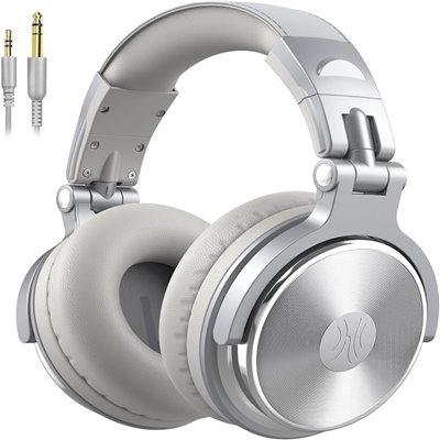 Auricolari & Cuffie DJ OneOdio Studio Pro 10 Hi-Res Cuffie DJ Cablate c/ Shareporte e Microfono Silver