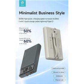 Power Bank Power Bank 10.000 mAh con due cavi 22,5W Carica rapida Avorio