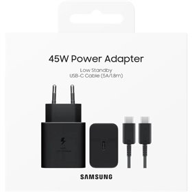 Carica Batterie Samsung Caricatore 45W Super Fast con Cavo USB-C EP-T4511XBEGEU