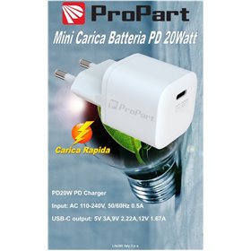 Carica Batterie Mini Carica Batteria Rapido PD 20W Uscita Tipo-C