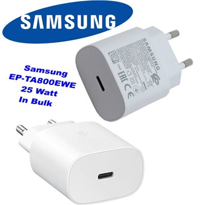 Carica Batterie Caricatore EP-TA800EWE Samsung USB-C 25 Watt Bianco in Bulk