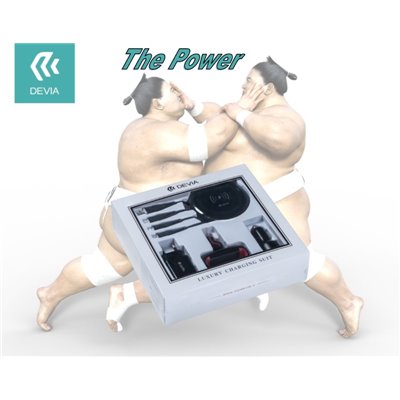 Carica Batterie Devia Luxury Suit Carica Supporto e Cavi Smartphone Nero