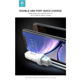 Carica Batterie Suit Carica Auto 3,1A 2 Out + Cavo Lightning per Apple iOS