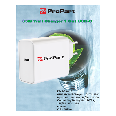 Carica Batterie Carica Batterie 65W PD 1 Output USB-C