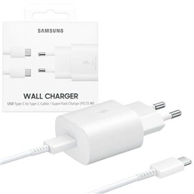 Carica Batterie Caricabatteria Originale Samsung EP-TA800XWE 25W con Cavo