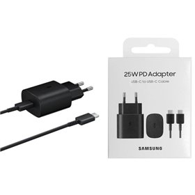 Carica Batterie Caricabatteria Originale Samsung EP-TA800XBE 25W con Cavo