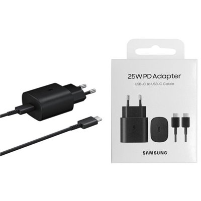 Carica Batterie Caricabatteria Originale Samsung EP-TA800XBE 25W con Cavo