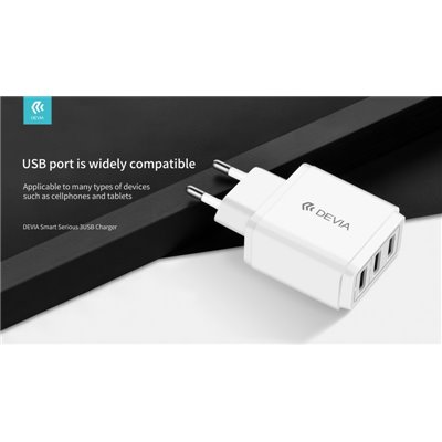 Carica Batterie Alimentatore da muro con tre uscite USB 3.4 Amper