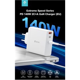 Carica Batterie Carica batterie PD da 140 Watt GaN 2 uscite Tipo-C ed una Usb A