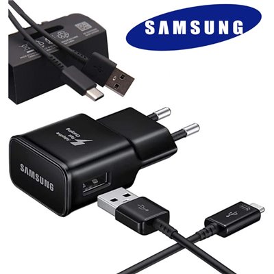 Carica Batterie Carica + Cavo C Samsung EP-TA200EBE + EP-DG970BBE 2A.in Bulk