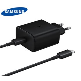 Carica Batterie Carica + Cavo C Samsung EP-TA845EBE 5A. 45W Nero BULK