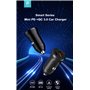 Carica Batterie Carica da Auto Super Rapido Slim PD+QC3 30W. 2 Out A+C Nero