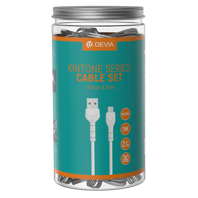 Cavi ConnettivitÃ  30 Cavi bulk in Barattolo V2 Micro-Usb 5V 2.1A Bianchi