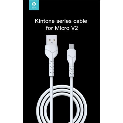 Cavi ConnettivitÃ  Kintone Cavo Micro Usb 5V 2.1A 1Mt Carica e dati Bianco
