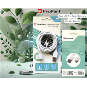 Cavi ConnettivitÃ  Cavo Lightning Apple 5V 2.4A 2mt Carica e dati Bianco