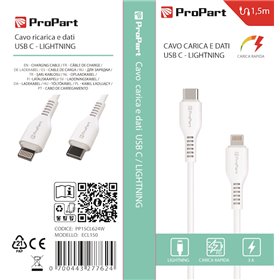 Cavi ConnettivitÃ  Cavo Lightning - Tipo-C 3A 1.5mt Carica Rapida e dati Bianco