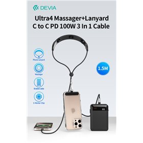 Cavi ConnettivitÃ  Cavo PD 100W Tipo-C con Massaggiatore e tracolla portatelefono