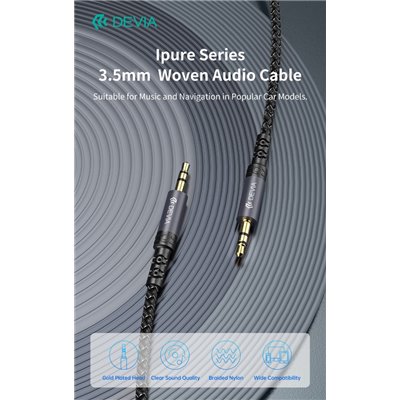Cavi ConnettivitÃ  Cavo Audio Jack dorati 3,5 a 3,5 mm 1 Metro nero
