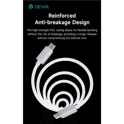 Cavi ConnettivitÃ  Cavo Devia da Tipo-C a Tipo-C PD 60W Alta velocita 1,5 Metri