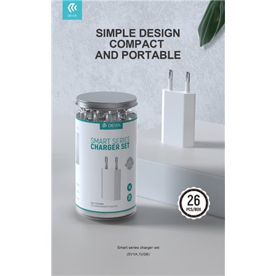 Kit & Espositori Set da 26 Caricabatterie in barattolo da muro 1A 5V Bianchi