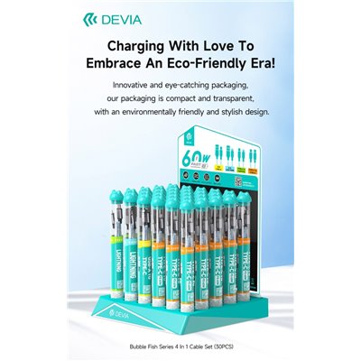 Kit & Espositori Espositore 30 cavi 5 Usb A-C 5 A-Lightning 5 C-Ligh 15 C-C