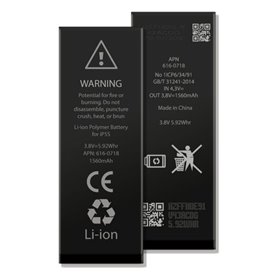 iPhone Serie 4-5-6-7 Batteria per iPhone 5S, 1560mAh