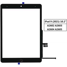 Apple iPad Touch per iPad 9 10.2'' con pulsante Home A2602 A2603 Nero