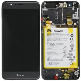 Huawei Honor Lcd Con Frame e Batteria 02350VAS Honor 8 Originale Nero