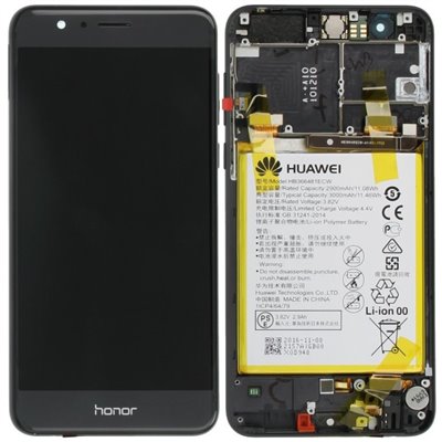 Huawei Honor Lcd Con Frame e Batteria 02350VAS Honor 8 Originale Nero