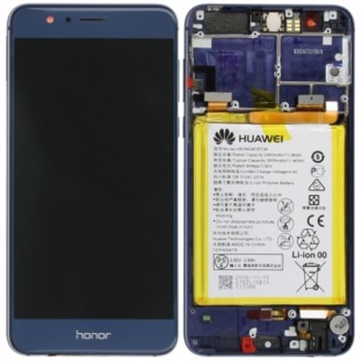 Huawei Honor Lcd Con Frame e Batteria 02350USN Honor 8 Originale Blu