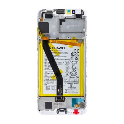 Huawei Serie Y Lcd per Huawei Y6 2018 Con Batteria Service Pack Bianco