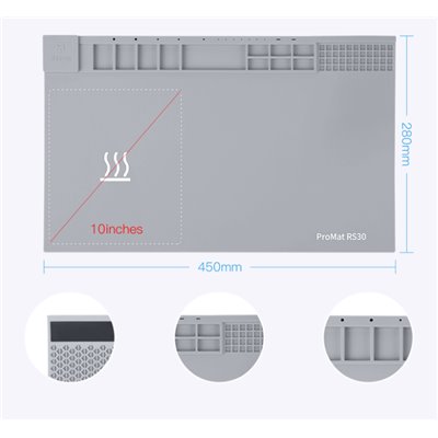Attrezzi Tools REFOX RS30 ESD Tappetino riscaldante per riparazione - grigio