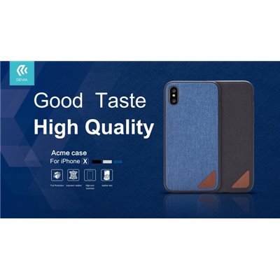 Cover Apple iPhone Cover in Pelle Lavorata Acme per iPhone X Nera