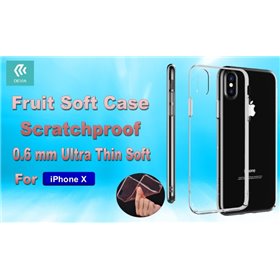 Cover Apple iPhone Cover Fruit Soft 0,6mm Anti Graffio 4H iPhone X Trasparente