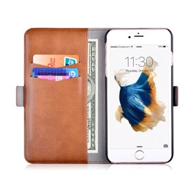 Cover Apple iPhone Custodia in Pelle con Portadocumenti per iPhone 6S/6 Marrone