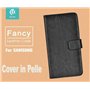 Cover Samsung Cover a Libro in Vera Pelle Nera Fancy per Samsung Galaxy S7