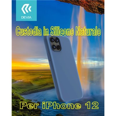 Fine Stock Cover in Silicone Waterproof per iPhone 12 & 12 Pro Blu