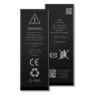 Fine Stock Batteria per iPhone SE, 1624mAh