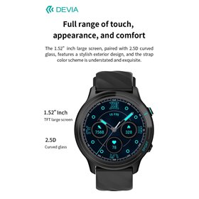 DEVIA SMART WATCH DEVIA Smart Watch WT3 IP67 modello Z123 Nero