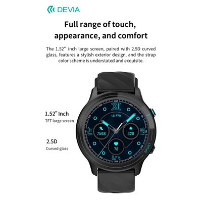 DEVIA SMART WATCH DEVIA Smart Watch WT3 IP67 modello Z123 Nero