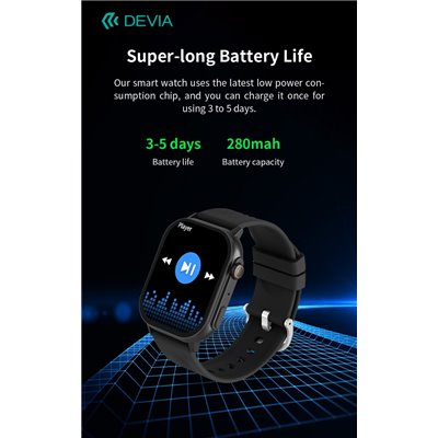 DEVIA SMART WATCH DEVIA Smart Watch AMOLED Pro2 IP67 modello ZL94 Nero
