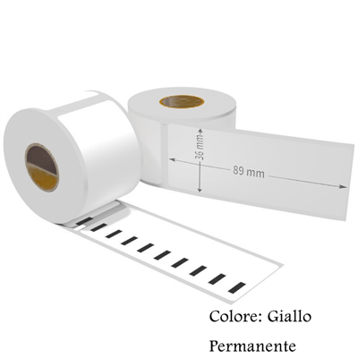 Etichette adesive permanente per DYMO DM-99012Y 89mm*36mm giallo 260pz