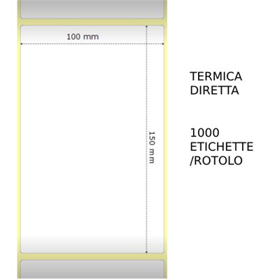 Termica diretta Etichette permanente per ZEBRA 100mm*150mm 1000pz