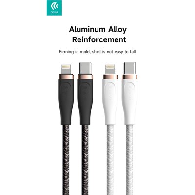 Cavi Connettività Cavo Intrecciato da C a Lightning 27W 3A, 1,5 Metri PD Bianc