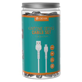 Cavi Connettività 30 Cavi bulk in Barattolo V2 Micro-Usb 5V 2.1A Bianchi