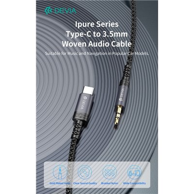 Cavi Connettività Cavo Audio da Tipo-C a Jack 3.5mm lunghezza 1 mt