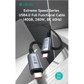 Cavi Connettività Cavo tipo-C USB 4 40GB 240W 8K 60HZ Nero 1M