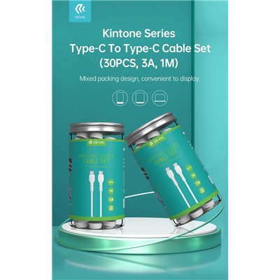 Cavi Connettività 30 Cavi bulk in Barattolo da Tipo-C a Tipo-C 5V 3A 1Mt
