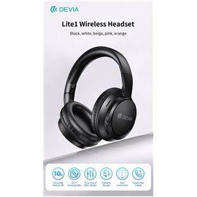 Auricolari&Microfoni Lite1 Cuffie Over-Ear Wireless ad Alta Autonomia con Audio AAC e Ricarica Type-C Rosa